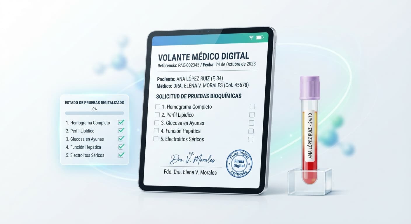 Volante Médico para Análisis y Pruebas Diagnósticas
